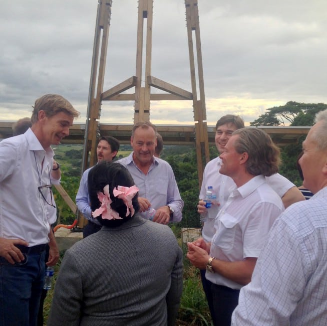 Swedish Ambassador in the Philippines (on the left) visiting the installation site