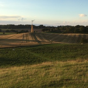 Dalifant small wind turbine 11 kW on a wooden tower on a field